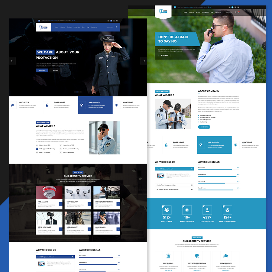 Hawkeye Security Service PSD Template Free Download Download